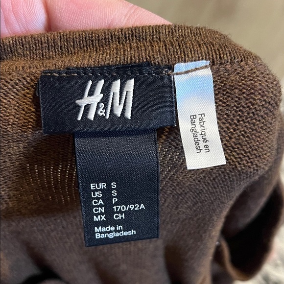 H&M Men's Chestnut V-Neck Sweater - Picture 2 of 2